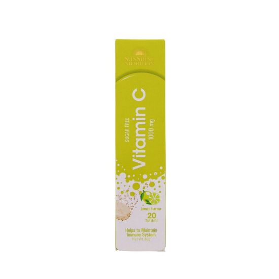 Picture of Sunshine Nutrition Vitamin C 1000 Mg Lemon Flavour Effervescent 20 Tablets