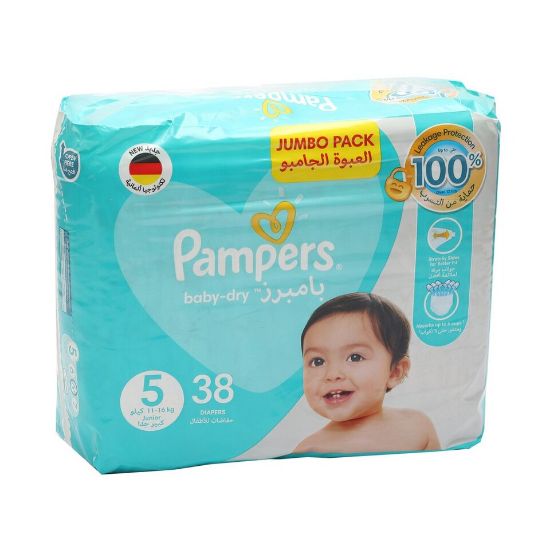 Picture of Pampers Baby-Dry Diapers Size 5, 11-16kg with Leakage Protection 38pcs