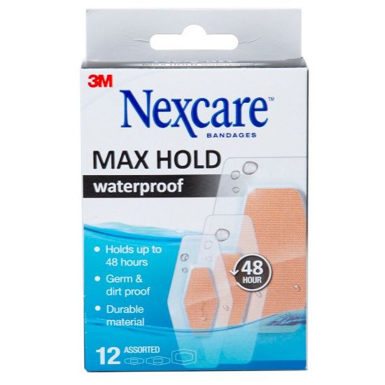 Picture of Nexcare Max Hold Waterproof Bandages Assorted 12pcs