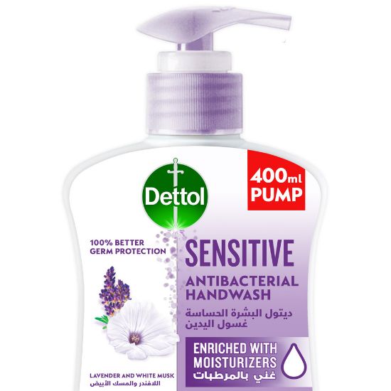 Picture of Dettol Sensitive Handwash Liquid Soap Lavender & White Musk Fragrance 400ml