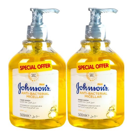 Picture of Johnson's Anti-Bacterial Micellar Hand Wash Lemon 2 x 500ml