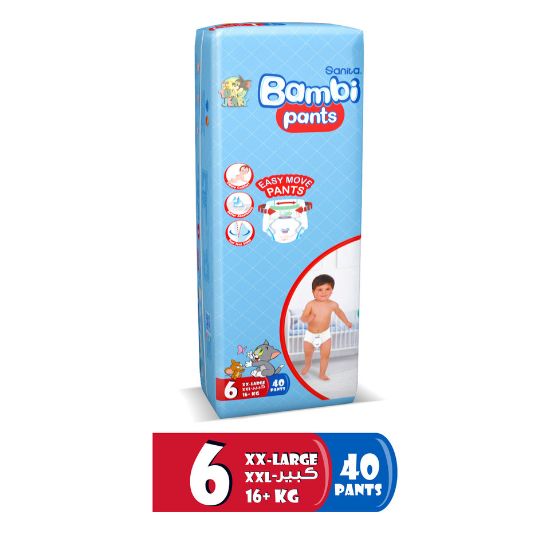 Picture of Sanita Bambi Baby Diaper Pants Size 6 Extra Large 16+kg 40pcs