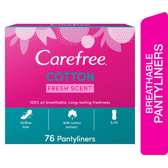 Picture of Carefree Panty Liners Cotton Feel Fresh Scented 76pcs