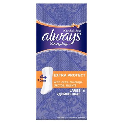 Picture of Always Daily Liners Extra Protect Pantyliners Large 16pcs