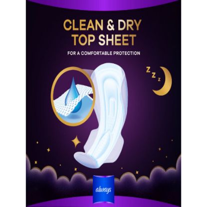 Picture of Always Dreamzz pad Clean & Dry Maxi Thick Night Long Sanitary Pads With Wings 20pcs