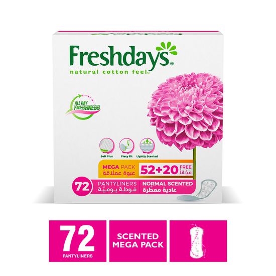 Picture of Sanita Freshdays Panty Liners Scented 52 + 20pcs