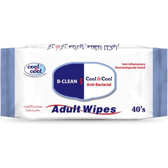 Picture of Cool & Cool Antibacterial Adult Wipes 40 pcs