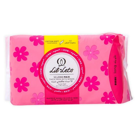 Picture of Lil Lets Long Maxi Thick Pads With Wings 12pcs