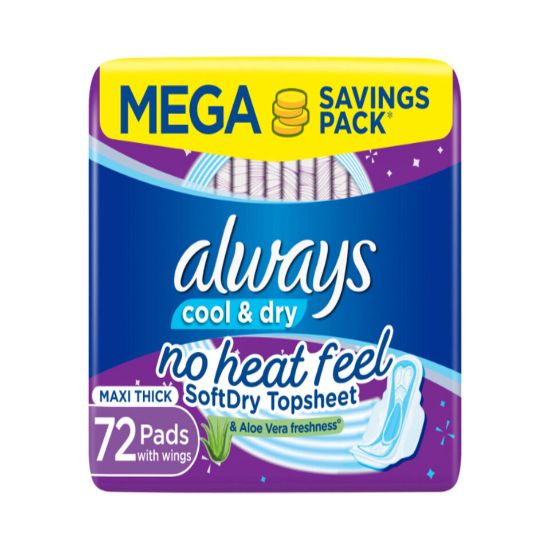 Picture of Always Sanitary Pads Clean & Dry Maxi Thick Large With Wings 72pcs