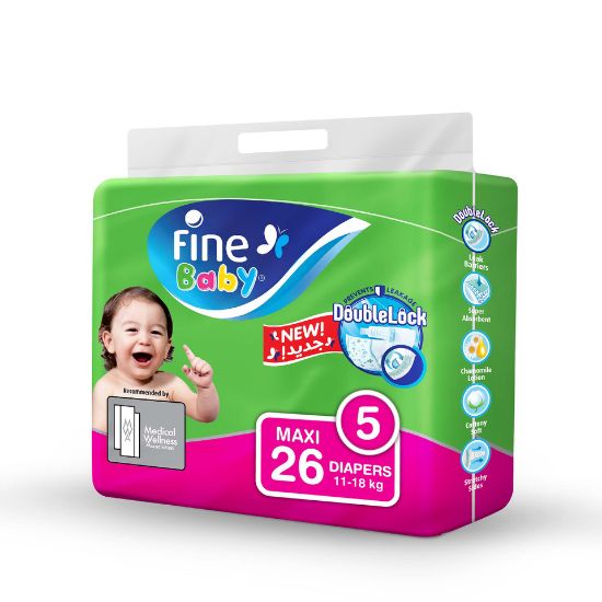 Picture of Fine Baby Diapers Size 5 Maxi 11-18kg 26pcs