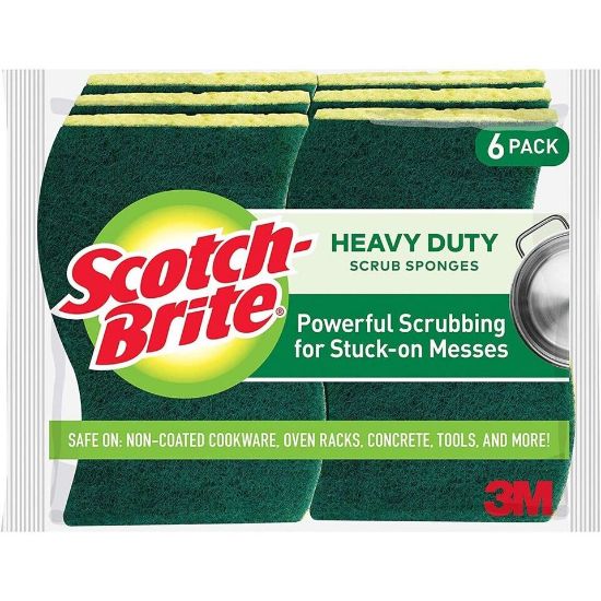 Picture of Scotch Brite Heavy Duty Scrub Sponge Size 114mm x 68mm x 15mm 6pcs