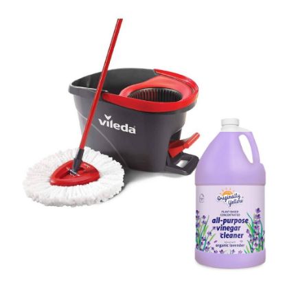 Picture of Vileda Easy Wring Spin Mop + Originally Yellow Organic Cleaner 1.89 Ltr