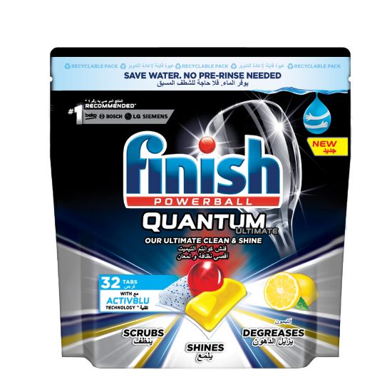 Picture of Finish Dishwashing Quantum Powerball Lemon 32pcs 400g(N)