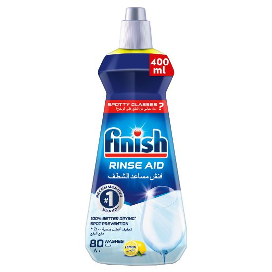 Picture of Finish Dishwasher Detergent Rinse Aid Liquid Lemon 400ml(N)