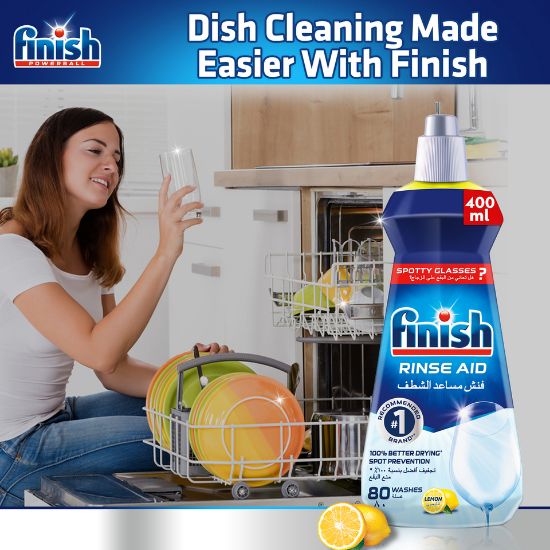 Picture of Finish Dishwasher Detergent Rinse Aid Liquid Lemon 400ml(N)