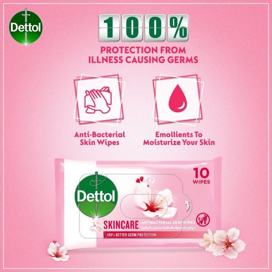 Picture of Dettol Skincare Antibacterial Skin Wipes 10pcs