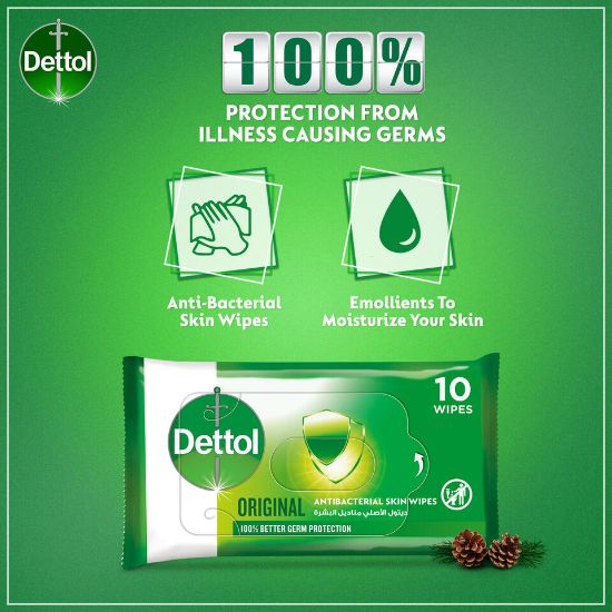 Picture of Dettol Original Antibacterial Skin Wipes 10pcs