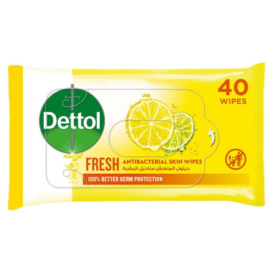 Picture of Dettol Fresh Antibacterial Skin Wipes 40pcs