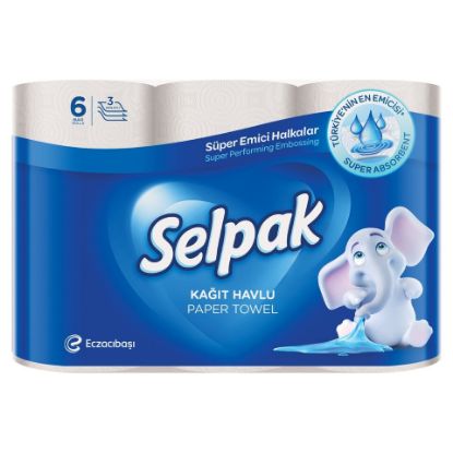 Picture of Selpak Super Absorbent Kitchen Paper Towel 3ply 6 x 80 Sheets