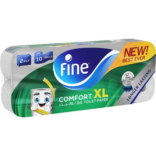 Picture of Fine Comfort XL New & Improved Flushable Toilet Paper 2ply 10 Rolls