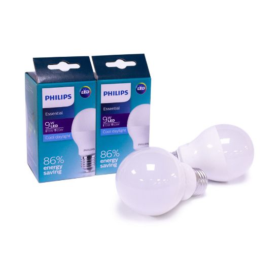 Picture of Philips Essential LED Bulb 2pcs 9W E27 Cool Daylight