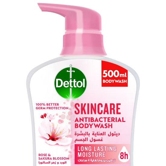 Picture of Dettol Skincare Showergel & Bodywash Rose & Sakura Blossom Fragrance 500ml