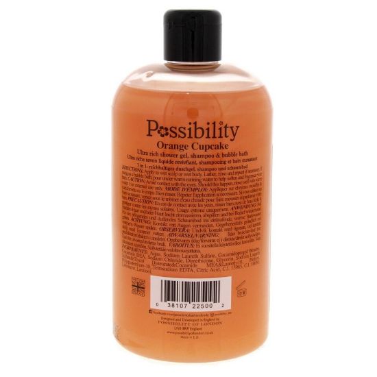 Picture of Possibility Orange Cupcake Ultra Rich Shower Gel, Shampoo And Bubble Bath 525ml