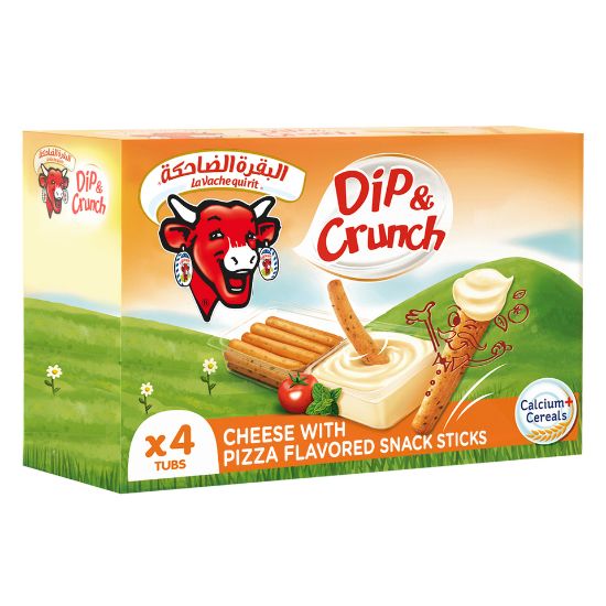 Picture of La Vache quirit Dip & Crunch Cheese With Pizza Flavored Snack Breadsticks 140g