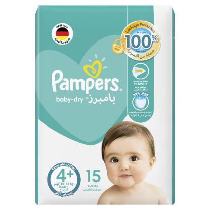 Picture of Pampers Baby-Dry Diapers Size 4, 10-15kg with Leakage Protection 15pcs