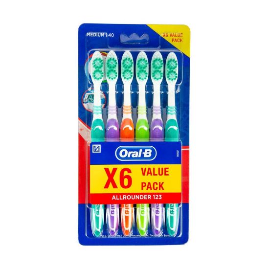 Picture of Oral B Toothbrush All Rounder 123 Medium 6pcs