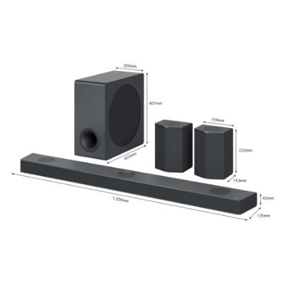 Picture of LG 9.1.5 ch Sound Bar with Dolby Atmos and Surround Speakers, 810 W, Black, S95QR