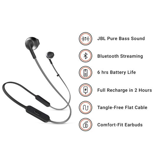 Picture of JBL Wireless Earphone T205BT Black