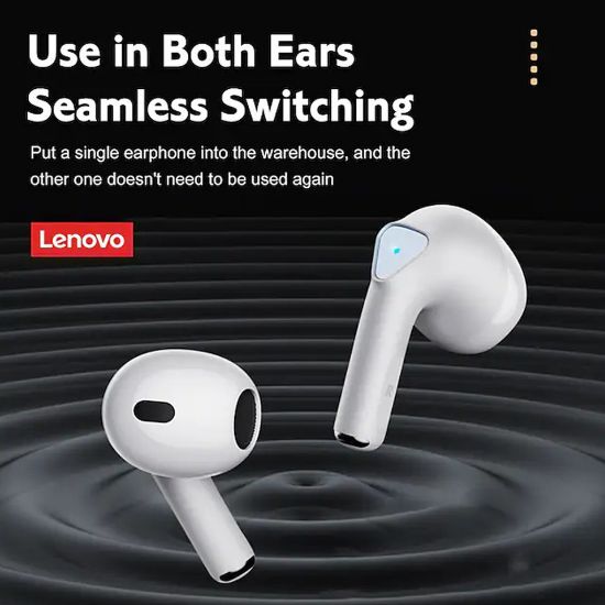 Picture of Lenovo LP80 True Wireless Headphones TWS Earbuds Bluetooth5.0 Ergonomic Design White