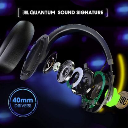 Picture of JBL QUANTUM100 Wired Over Ear Headphones Black