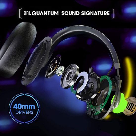 Picture of JBL QUANTUM100 Wired Over Ear Headphones Black