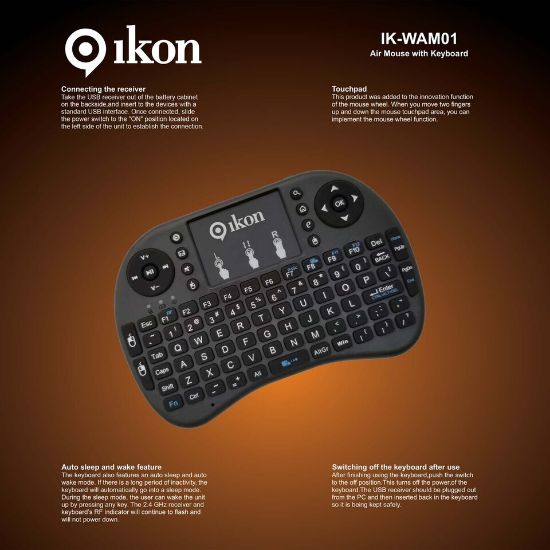 Picture of Ikon Wireless AirMousWith KeyBord-IK-WAM01