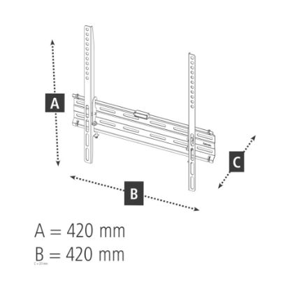 Picture of Hama Fix TV Wall Bracket, 32-65 inches, 400 x 400, Black, 00118104