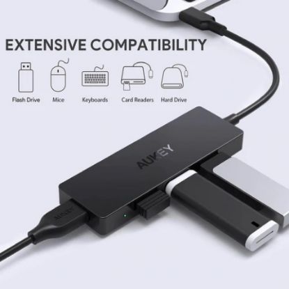 Picture of AUKEY CBC64 USB C Hub Ultra Slim with 4 USB 3.0 Data Ports Black