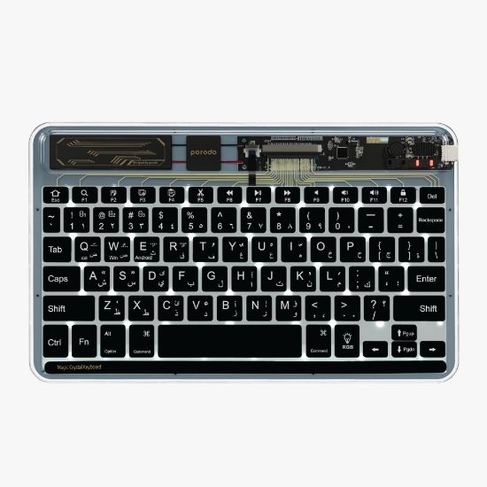 Picture of Porodo Crystal Shell Ultra-Slim Keyboard - Black TRPBTKB Bk