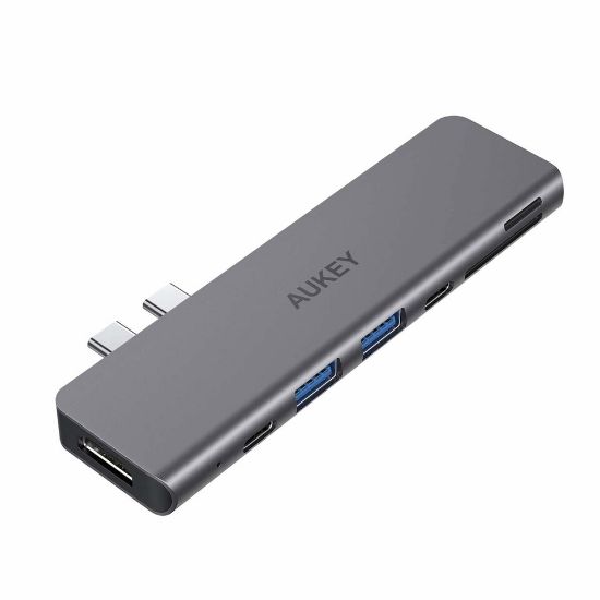 Picture of AUKEY 7-in-1,CB-C76 interface hub USB 2.0 Type-C 40000 Mbit/s Grey