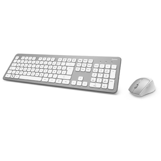 Picture of Hama Wireless Keyboard and Mouse Set, silver-white D3182676