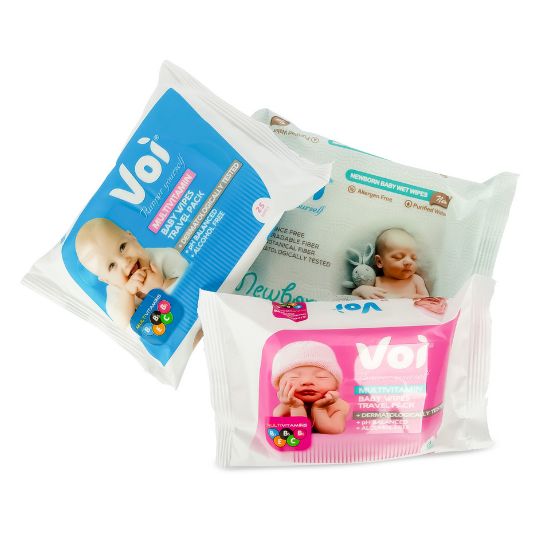 Picture of Voi Travel Pack Baby Wipes 3 x 25pcs