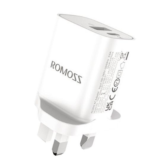 Picture of Romoss 20W PD Adapter USB A AND USBC (AC20T-14-134H WH) White