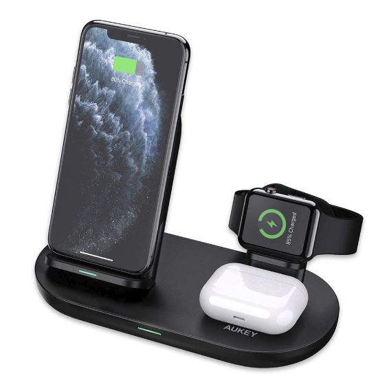 Picture of Aukey LC-A3 3 in 1 AirCore Wireless Charging Station Stand Charging Dock