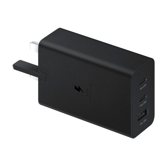 Picture of Samsung 65 W Super Fast Charging Power Adapter Trio, EP-T6530NBEGAE, Black