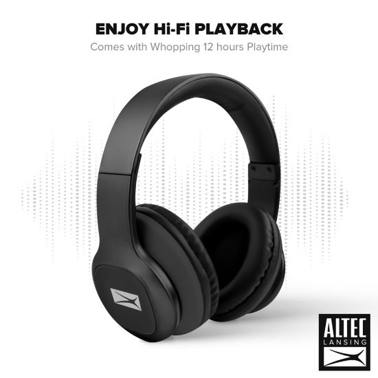 Picture of Altec Lansing Bluetooth Over Ear HeadPhone MZX301 Black