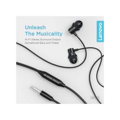 Picture of Lenovo In-Ear Metal Stereo Earphone HF130 Black