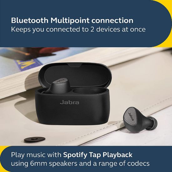 Picture of Jabra Elite 5 True Wireless Earbuds With Hybrid Active Noise Cancellation (ANC) And 6-Mic Call Technology, Titanium Black