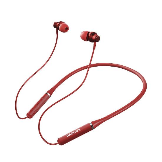 Picture of Lenovo Bluetooth Wireless Neckband Earphone, Red, HE05