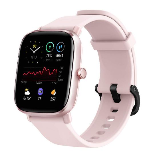 Picture of Amazfit GTS 2 Mini Fitness Smart Watch, Super-Light Thin Design, SpO2 Level Measurement, 14-Days Battery Life, 70+ Sports Modes, Heart Rate, Sleep, Stress Level Monitoring, Flamingo Pink